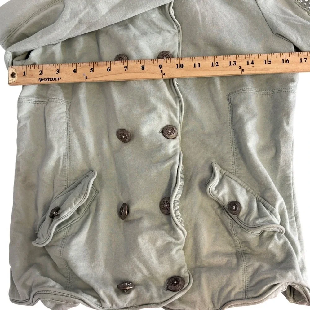 Mur mur Light Green Double Breasted Rhinestone‎ Embellished Jacket Women's M